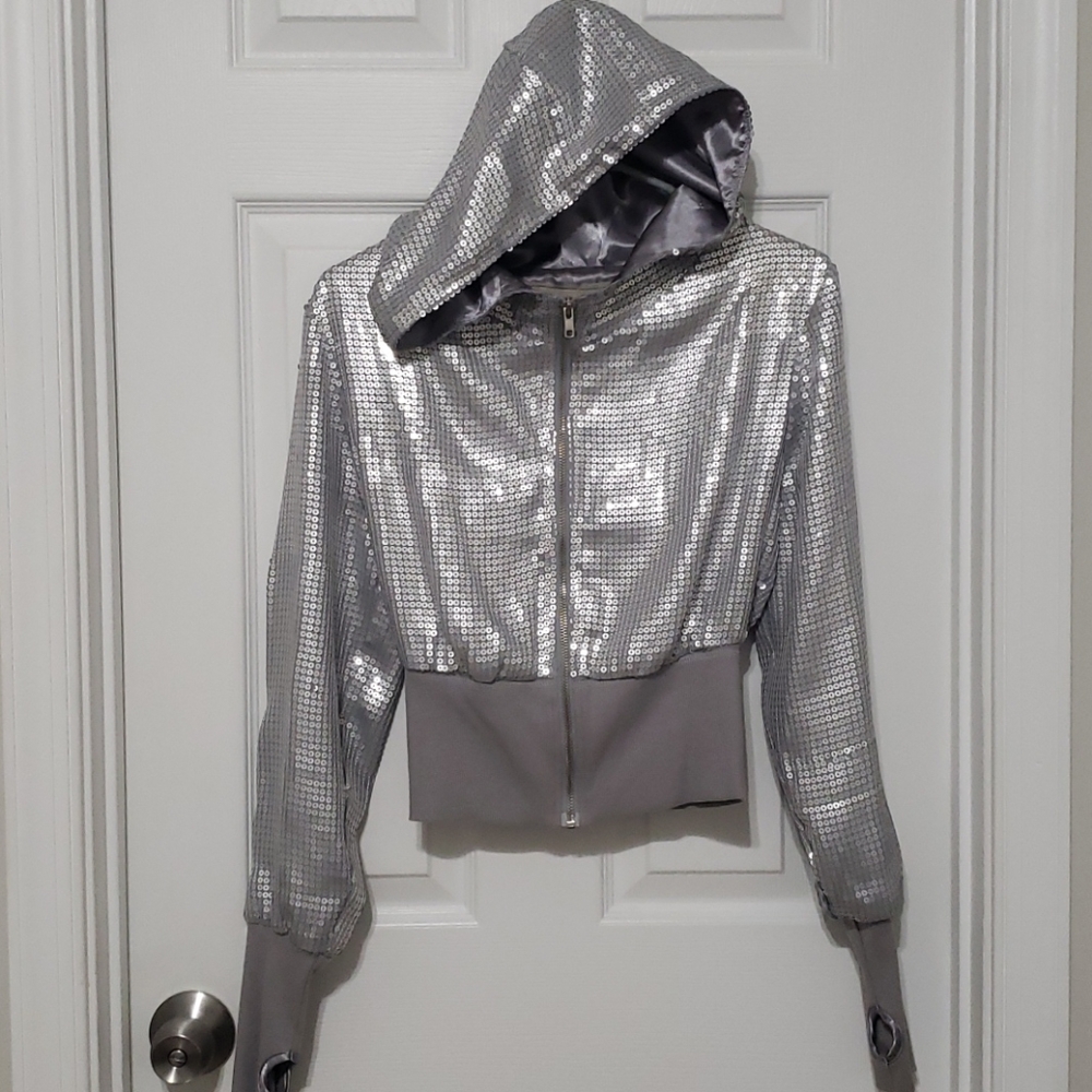 NWOT DKNY Silver Sequence Hoodie